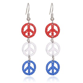 4th of July Earrings Accessories Independence Day Patriotic Earrings Red White and Blue USA Star Flag Dangle Drop Earring Jewelry 4th of July Shirts Outfits for Women