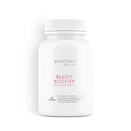 BĀRCENA HEALTH® Beauty Booster | Omega 3 Vegano + Vitamina E Nanoencapsulada + Biotina + Vitamina C + Zinc | Cápsulas Veganas para Cabello, Piel y Uñas | Fórmula Limpia sin Gluten ni Azúcar