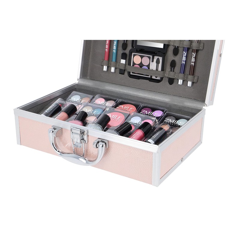ZMILE COSMETICS EYE-CATCHER Pink Cosmetic Case Vegan Cosmetics with Make-Up