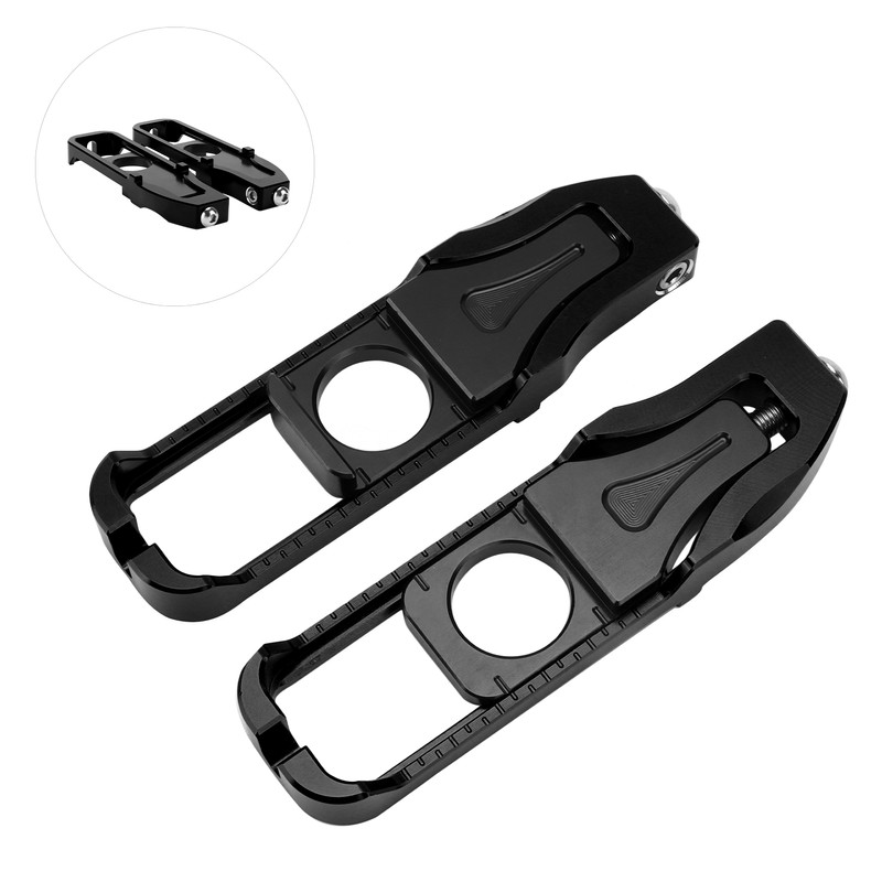 Pair Motorcycle Left Right Chain Adjusters Tensioners Replacement for Yamaha