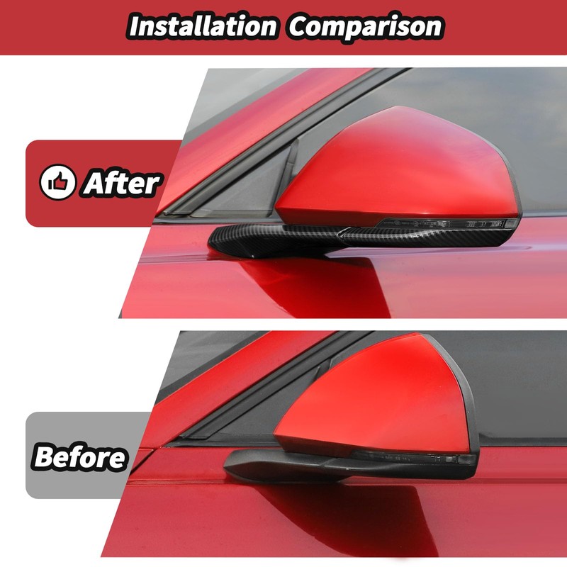 JeCar Carbon Fiber Side Mirror Base Trim Cover Accessories for