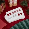 NICENEEDED 24PCS Christmas Press on Nails, White Short Square False
