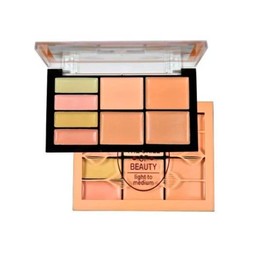 Ruby Rose Paleta Correctora de Maquillaje, Tono Light to Medium, 8 Tonos en Polvo Compacto, Colores Nude y Melocotón