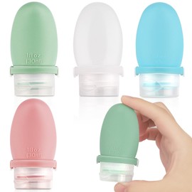 FEUNLEM 1oz Travel Bottles for Toiletries–4-Pack TSA Approved Silicone Leakproof with Secure Silicone Strap, Reusable Portable Travel Size Containers for Shampoo, Lotion, Gym, Airplane (Multi-Color)
