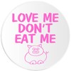Love Me Don't Eat Me Pig - 3 Pack Circle Stickers 3 Inch - Vegan Vegetarian