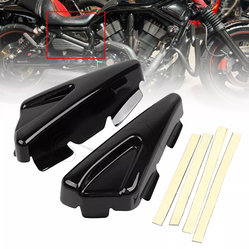 Unbranded Gloss Black Side Frame Tank Cover For Harley Night