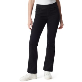 Gloria Vanderbilt Women's Amanda Pull On Boot Cut High Rise Jean Standard, Black Rinse