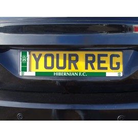 PlatePlus - Number Plate Holder For Car, Hibernian FC System Registration Plate For Car, Car Registration Plate Holders, Number Plate Surround Frame Holder For Caravans & Trailers, Standard Colour