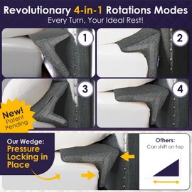 XetraDesign Bed Wedge Pillow for Headboard Gap Up to 7", Triangle Gap Filler for Bed, Mattress Wedge Gap Filler, Headboard Space Filler, Corner Pillow, Grey King 76"