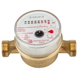 JS Single Jet Meter ETW (Hot Water) up to 90 Degrees - Length 110 mm, 3/4 Inch AG - Q3 = 2.5 / R40
