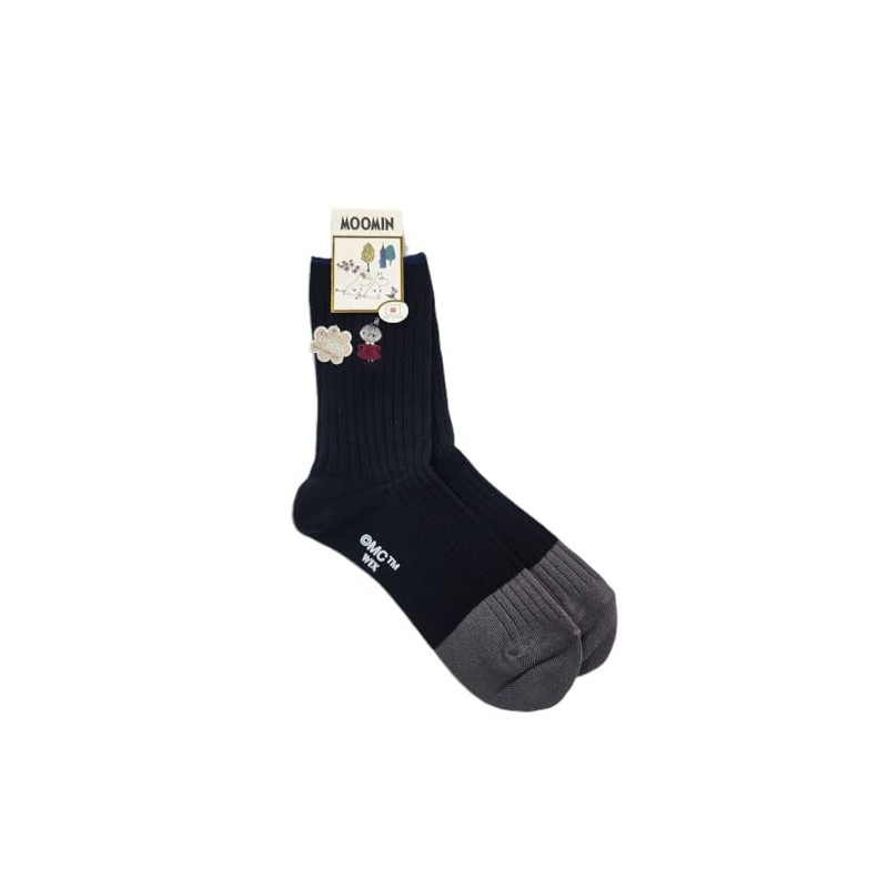Moomin Women's Large Crew Socks, Black
