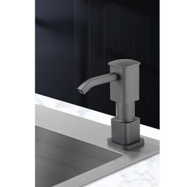 Soap Dispenser for Kitchen Sink, Built in Sink Soap Dispenser Pump (Aluminum), Countertop Soap Dispenser Pump,No Need to Fill Little Bottle Again (Square Without Tray)