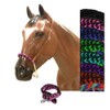 Showman Braided Nylon Rawhide Leather Horse Barrel Racing Training Noseband