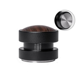 Espresso Tamper for 58mm Coffee Tamper,Self-Adjusting Gravity Tamper,WDT Tool with Clear Memory Scale,Stainless Steel Walnut Tamper for Espresso Coffee Machine Accessories,for Home,Office & Coffee Bar