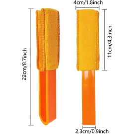 4 Pack Blinds Duster,with 4 Removable and Washable Microfiber Sleeves, Window Blinds Cleaner Duster Brush, Blinds Cleaning Tools for Window Blinds, Air Conditioner Vents, Fans, Car Vents