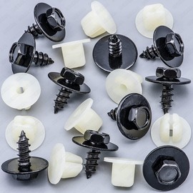 Rexka 10 Sets Rocker Panel Molding Bumper Cover Fender Liner Screw Nylon Grommet for Toyota Lexus 90189-06006 90159-60496