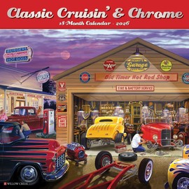 Classic Cruisin' & Chrome 2026 12" x 12" Wall Calendar
