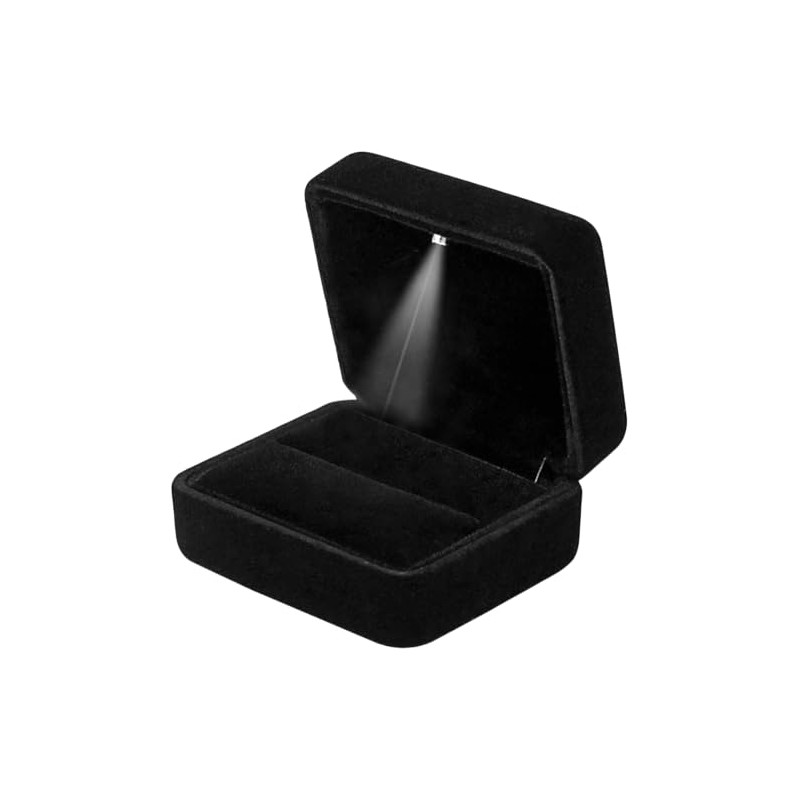 JIMCOM Ring Box With Light,Ring Boxes For Engagement&Wedding& Jewellery,Earring Box&Ring