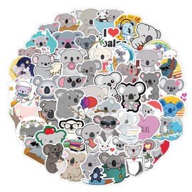 50 PCS Cute Koala Laptop Stickers for Decoration, Waterproof Kawaii Stickers for Kids, Girls, Vinyl Decals Animal Stickers for Water Bottles, Skateboard, Luggage, Album, Scrapbook
