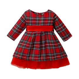 Sibling Outfit Christmas Outfit 1 Year Checked Dress Girls 98 Christmas Clothing for Children Outfit Toddler Girls Tulle Skirt Red Girls Baby Christmas Dress Christmas Girl 110, red