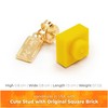 Square Brick Stud Earrings with Gold-platted Body. Lightweight, Hypoallergenic, Great