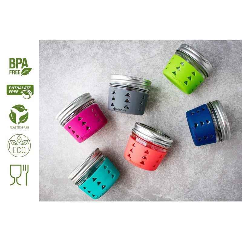 JarJackets Silicone Mason Jar Protector Sleeve - Fits 4oz Jelly