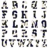 GOMAKERER 26 Pcs Chenille Letter Patches, Letter with Cow Print