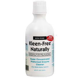 Kleen Free Naturally Preformed Enzyme Cleaner, Enzyme Solution, Multi-Purpose Cleaner, Laundry Additive and More - Concentrate - Fresh and Clean Scent - 32oz
