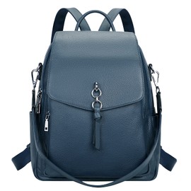 ALTOSY Women Leather Backpack Purse Fashion Convertible Ladies Shoulder Bag with Flap (S96 Indigo Blue)