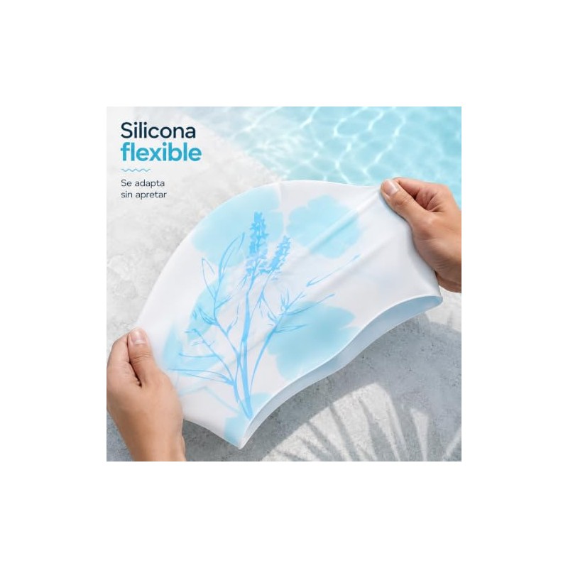 Toddmomy Gorro de Baño de Silicona Reversible Estampado, Gorra de