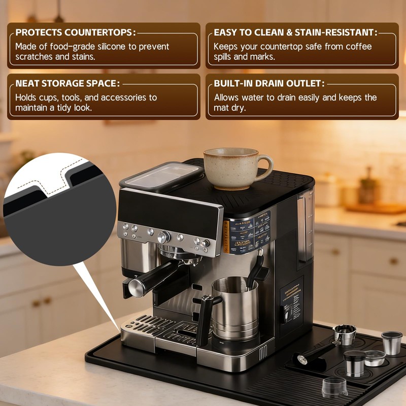3-in-1 Silicone Mat Set for Ninja Luxe Cafe ES601 &