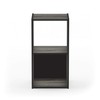 Furinno Pelli Cubic Storage Cabinet, 2x1, French Oak Grey/Black