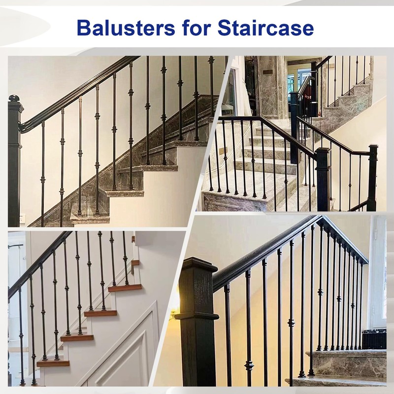 Sidasu 10 Pack Iron Balusters Hollow Double Knuckle Stair Spindles