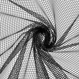 Black Mesh Fabric for Sewing 63 X 59 Inch Soft Mesh Netting Fabric Fishnet Fabric Slightly Stretchy Weave Net for Sew in Crafts, Backpack Pocket, Netting Bag Shopping Bag and Netting Clothes