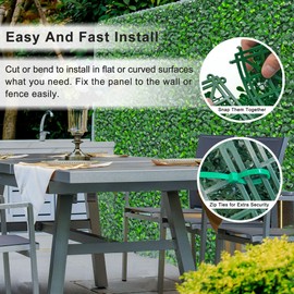 MEILANHUI Grass Wall Panels, 12 Pieces 24"x 16" Greenery Backdrop with UV Protection, Artificial Boxwood Panels for Indoor Outdoor Green Wall Decor & Garden Fence Backyard Covering Privacy