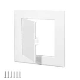 Qrity 1 x inspection flap, 4 x 4 inch (100 x 100 mm) access plate, paintable ABS plastic access doors, for drywall, wall and ceiling