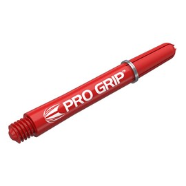 TARGET Darts Pro Grip Shafts – Set of 9 | Red, Intermediate (41mm) | Dart Stems, Professional Darts Accessories, 2BA Shaft Multipack with Rings