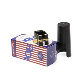 Rochix Leather Ligature and Plastic Cap for Soprano Saxophone Sax