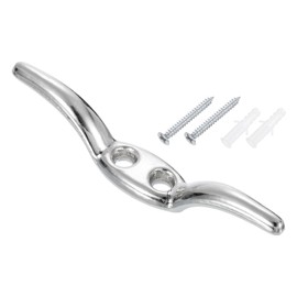 uxcell 65x10mm Blind Cord Cleats, Blind String Safety Rope Zinc Alloy Holder, Window Cord Hooks with Screws for Curtains Sun Shades Ropes, Silver