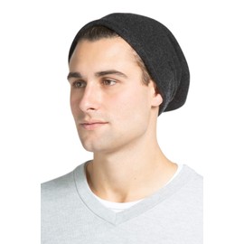 Fishers Finery Men's 100% Pure Cashmere Beanie - Charcoal