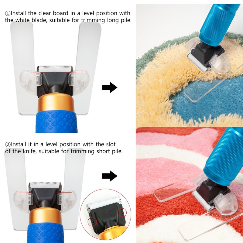 zalati Tufting Trimmer Kit Carpet Clippers Sweeper 2pcs Comb 6
