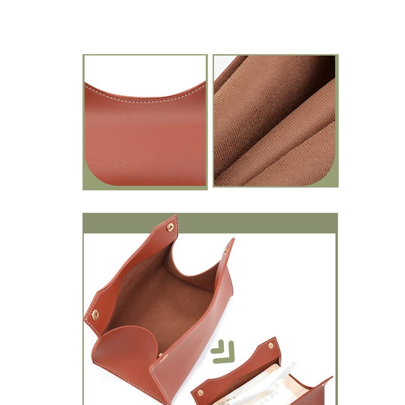 CHENGZI Tissue Box Holder, PU Leather Tissue Box Cover Holder