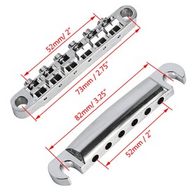 Electric Guitar Tune-o-Matic Tailpiece & Bridge Set With Studs Mounting Accessories Fit For Epiphone Les Paul Replacement Parts Silver
