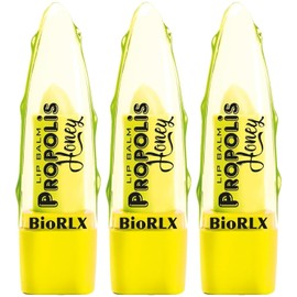 Propolis and Honey Lip Balm - Cuidado de labios hidratante natural sin color para labios suaves e hidratados (bálsamo labial There) (propóleo y miel, 0.12 onzas (paquete de 3))