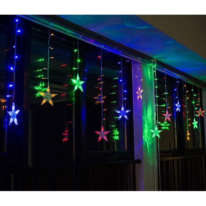 BLOOMWIN Light curtain star light chain curtain, USB 8 modes,