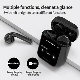 LUBOLAN Black Wireless Earbuds，Bluetooth 5.4 Ear Buds with Multifunctional Touch Screen Headphones，Noise Cancelling Earbuds，40H Playtime，for Pad Tablet Laptop Android/iOS Generic Ear Phones (Black)
