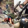 HANDLANDY Fingerless Work Gloves for Men, Padded Mechanics Gloves, Grip