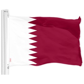 G128 Combo Pack: American USA Flag 3x5 Ft & Qatar Qatari Flag 3x5 Ft | Both LiteWeave Pro Series Printed 150D Polyester, Brass Grommets