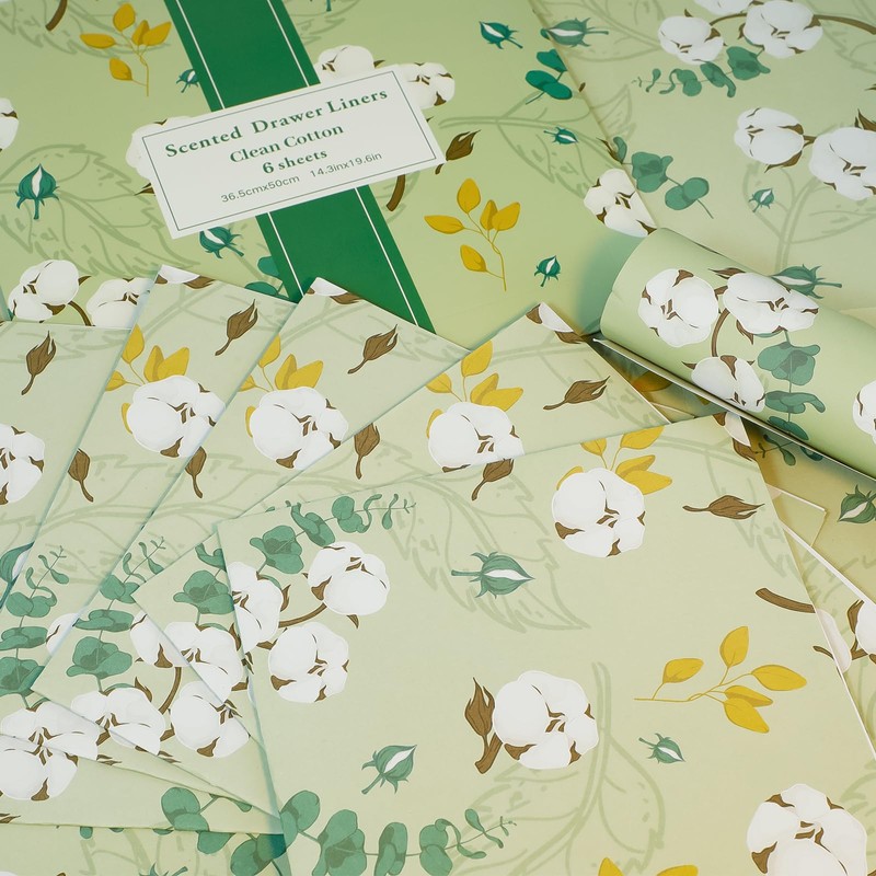 SCENTORINI Cotton Scented Drawer Liners, Scented Paper Liners for Wardrobe,