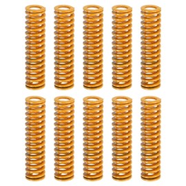 uxcell 10pcs 3D Printer Heating Bed Spring, 10mm OD 40mm Length Light Load Compression Mould Die Spring 3D Printer Compression Spring for 3D Printer Electric Part, Yellow